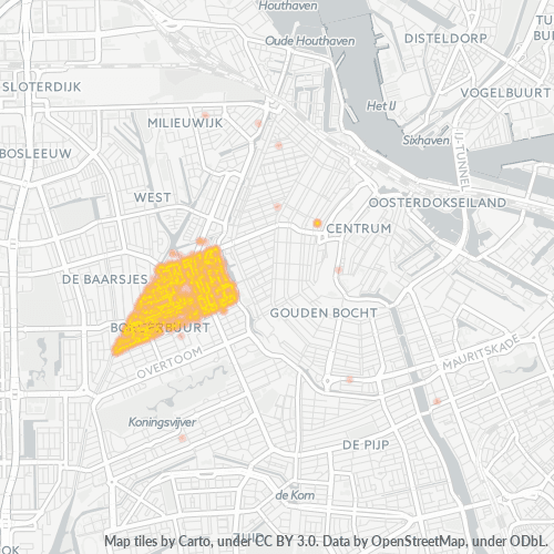 Geschäftskonzentration in Postleitzahl 1053 - Amsterdam, Provinz Nordholland