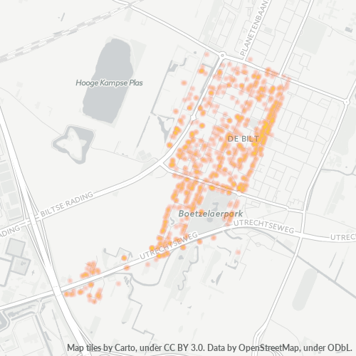 Verksamhetskoncentration i Postnummer 3731 - De Bilt, Utrecht (provins)