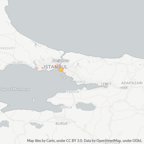 Business Concentration in Postal Code 34726 - Chalcedon, Istanbul Province