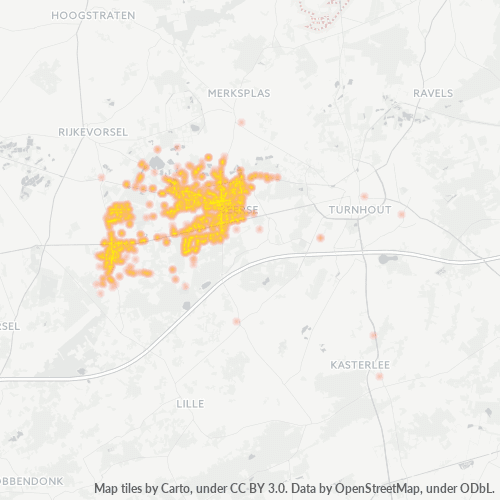 Bedrijfsconcentratie in Postcode 2340 - België