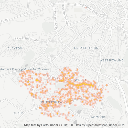 Concentrarea activității în Cod Postal BD6 - Bradford, Anglia