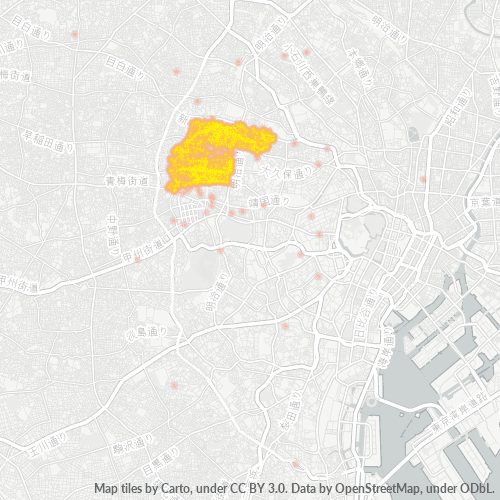 Bedrijfsconcentratie in Postcode 169 - Minamisenju, Tokyo Prefecture