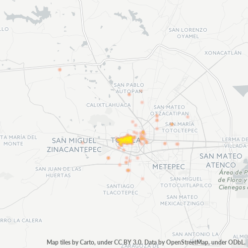 Dami ng Negosyo sa Postal Code 50080 - Toluca, Estado ng Mehiko
