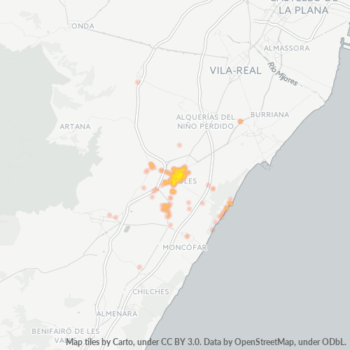 Dami ng Negosyo sa Postal Code 12520 - Nules, Pamayanang Balensyano