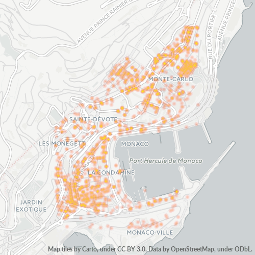 Bedrijfsconcentratie in Postcode 98000 - Monaco