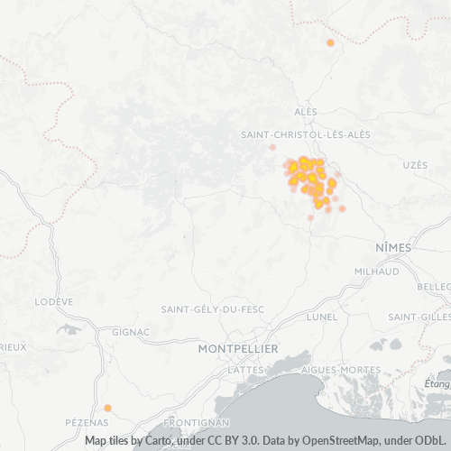 Dami ng Negosyo sa Postal Code 30350 - Cardet, Languedoc-Roussillon