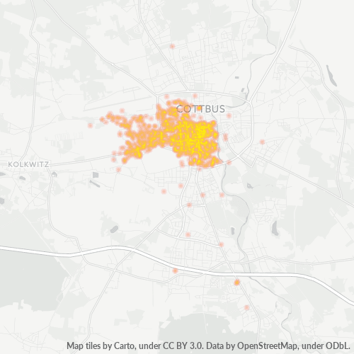 Bedrijfsconcentratie in Postcode 03046 - Cottbus, Brandenburg (deelstaat)