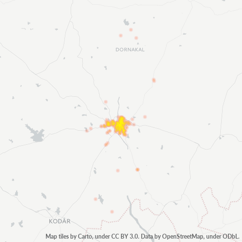 Bedrijfsconcentratie in Postcode 507001 - Khammam, Telangana