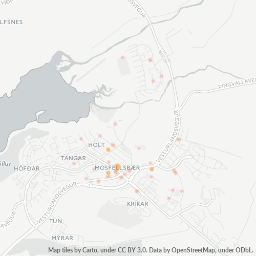 Dami ng Negosyo sa Postal Code 270 - Mosfellsbær, Höfuðborgarsvæði