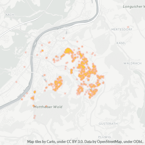 Business Concentration in Postal Code 54296 - Trier, Rhineland-Palatinate