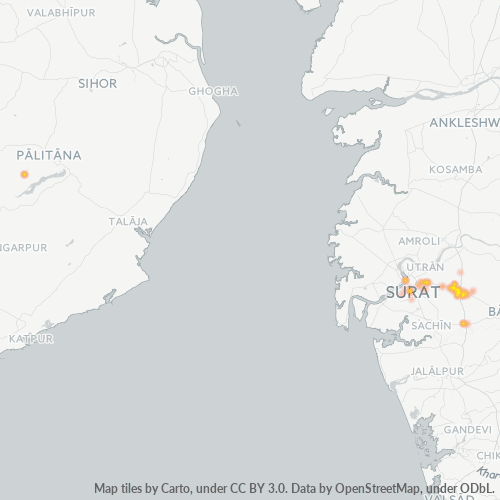 Bedrijfsconcentratie in Postcode 394327 - Gujarat