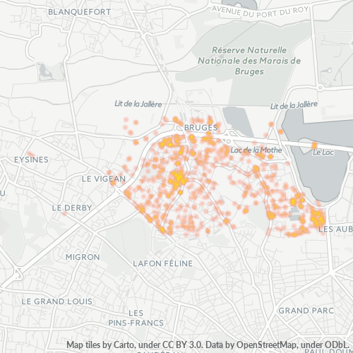 Dami ng Negosyo sa Postal Code 33520 - Bruges, Aquitania
