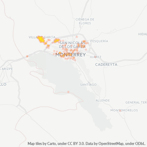 Verksamhetskoncentration i Postnummer 66000 - García, Nuevo León