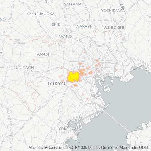 Concentració d'empreses a Codi Postal 154 - Tokyo Prefecture