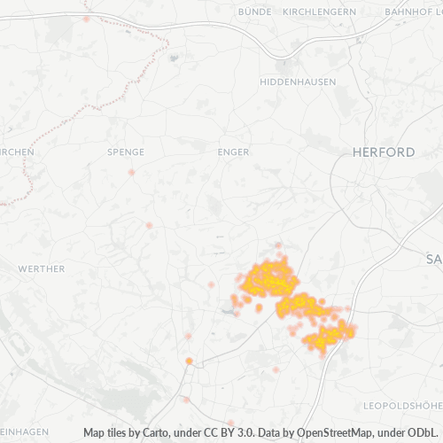 Business Concentration in Postal Code 33729 - Bielefeld, North Rhine-Westphalia