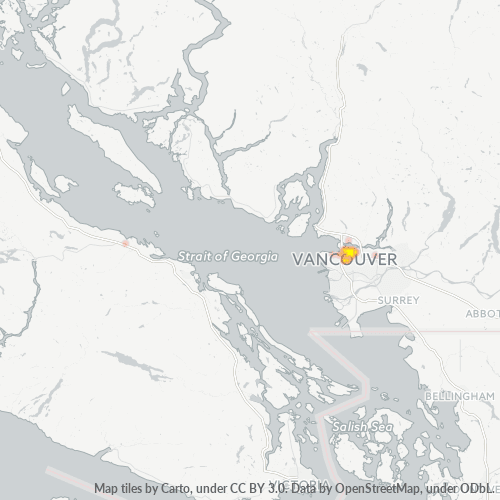 Bedrijfsconcentratie in Postcode V6A - Vancouver, Brits-Columbia