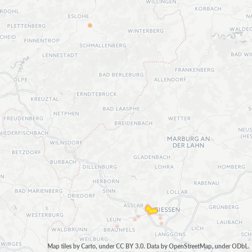 Business Concentration in Postal Code 35633 - Hesse