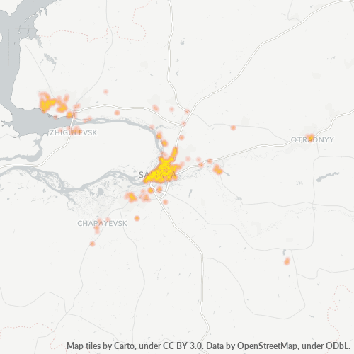 Ettevõttete kontsentratsioon asukohas Postiindeksi 443000 - Samara, Samara oblast