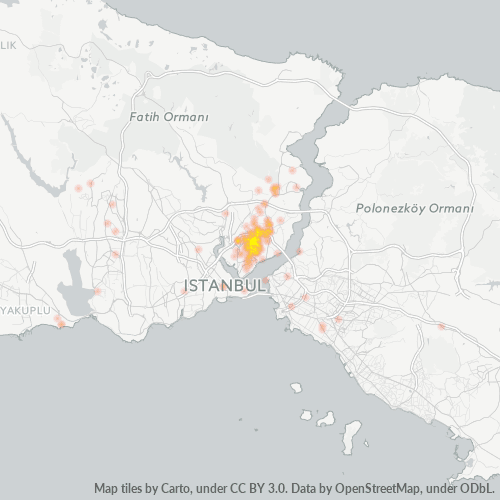 Bedrijfsconcentratie in Postcode 34360 - Şişli, Istanboel (provincie)