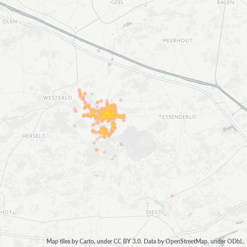 Bedrijfsconcentratie in Postcode 2431 - België