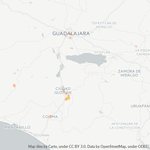 Verksamhetskoncentration i Postnummer 49800 - Tuxpan, Jalisco
