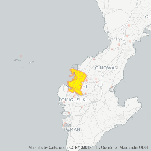 Concentració d'empreses a Codi Postal 900 - Naha, Prefectura d'Okinawa