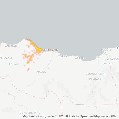 Business Concentration in Postal Code 61300 - Akçaabat, Trabzon Province
