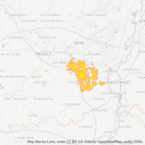Bedrijfsconcentratie in Postcode 3740 - Kleine-Spouwen, Vlaanderen