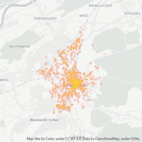 Verksamhetskoncentration i Postnummer 4900 - Langenthal, Bern (kanton)