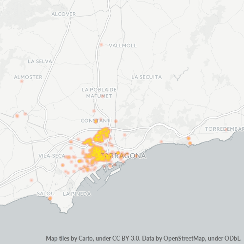 Bedrijfsconcentratie in Postcode 43006 - Tarragona, Catalonië