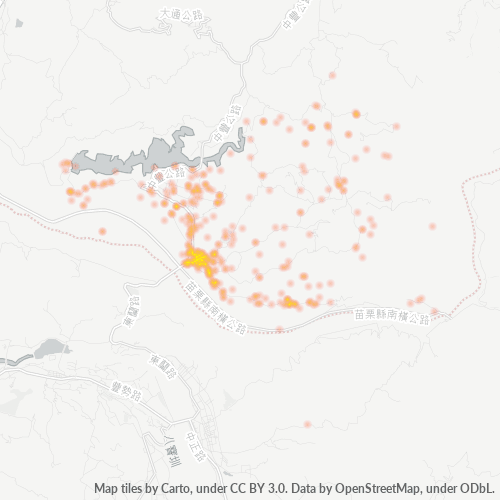 Business Concentration in Postal Code 369 - Taiwan