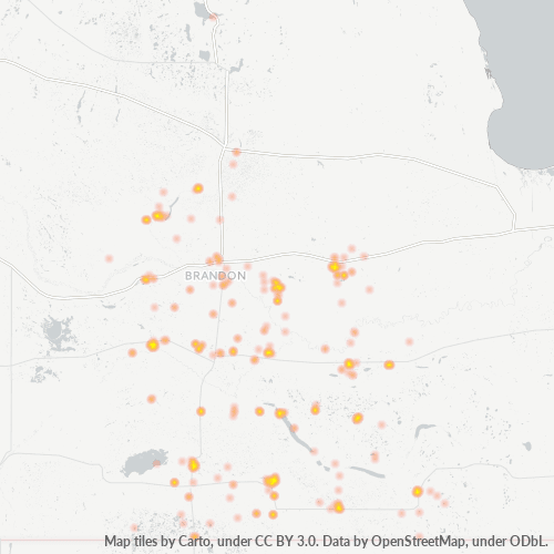 Bedrijfsconcentratie in Postcode R0K - Manitoba