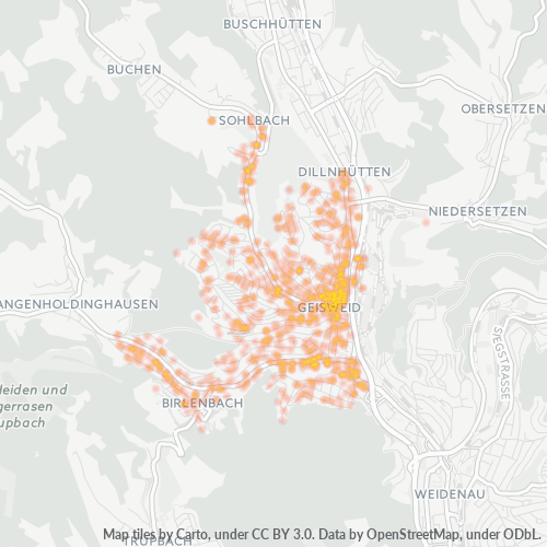 Business Concentration in Postal Code 57078 - Siegen, North Rhine-Westphalia
