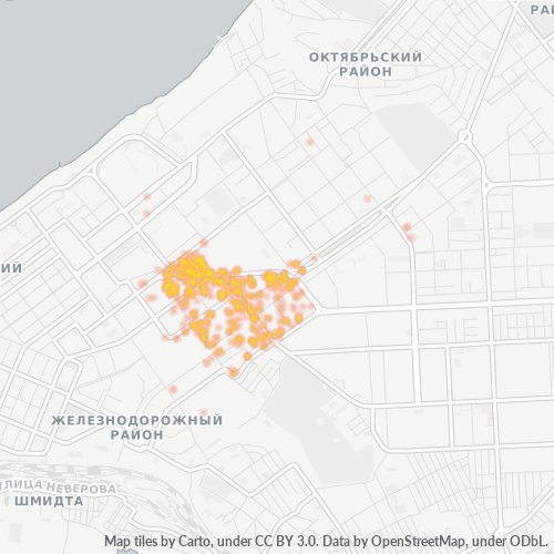 Ettevõttete kontsentratsioon asukohas Postiindeksi 443013 - Samara, Samara oblast