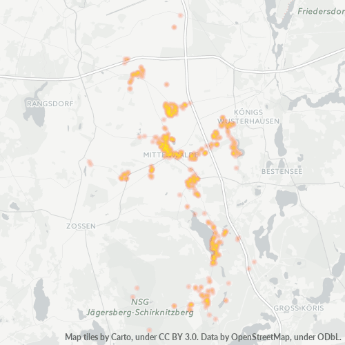 Business Concentration in Postal Code 15749 - Mittenwalde, Brandenburg