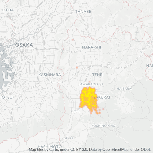 Bedrijfsconcentratie in Postcode 634 - Nara (prefectuur)