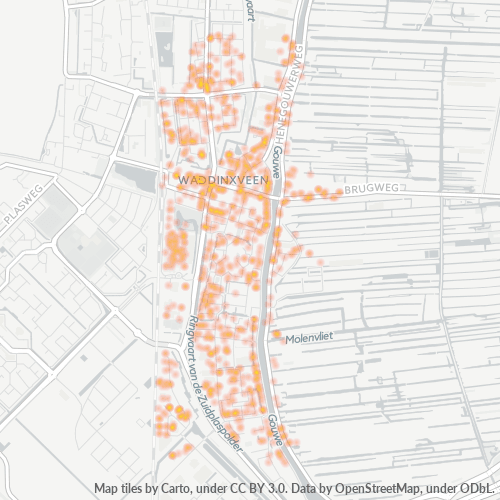 Dami ng Negosyo sa Postal Code 2741 - Waddinxveen, Provincie Zuid-Holland