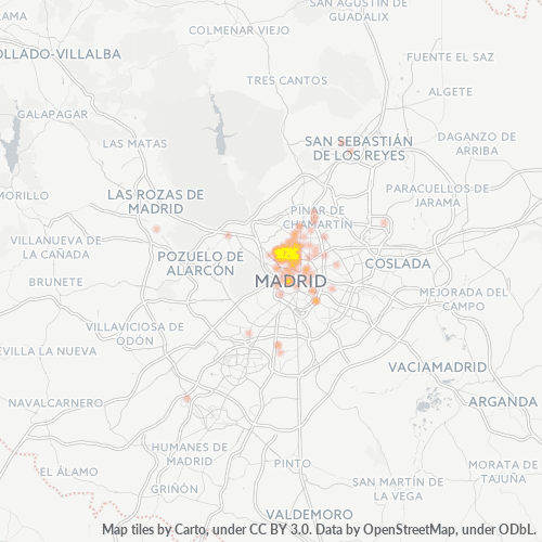 Verksamhetskoncentration i Postnummer 28003 - Madrid, Madrid (autonom region)