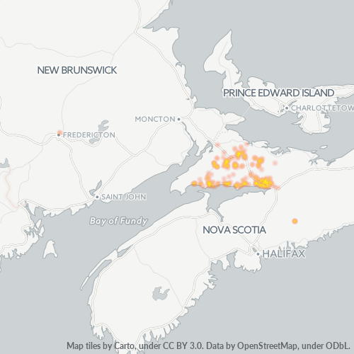 Bedriftskonsentrasjon i Postnummer B0M - Nova Scotia