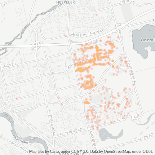 Dami ng Negosyo sa Postal Code N1T - Cambridge, Ontario