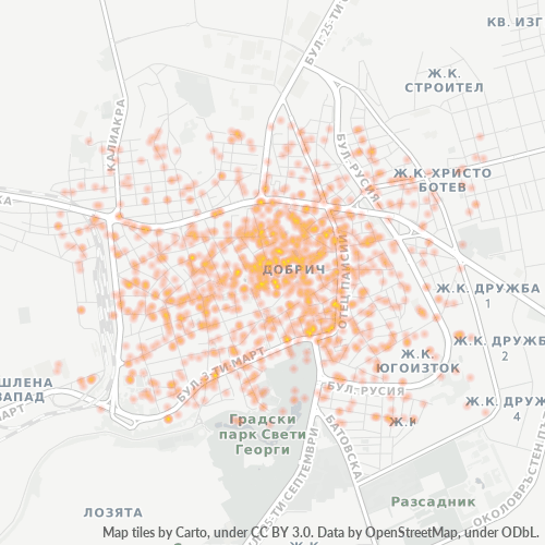 Dami ng Negosyo sa Postal Code 9300 - Dobrich, Oblast Dobrich