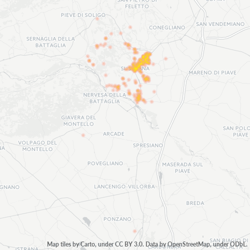Bedrijfsconcentratie in Postcode 31058 - Italië