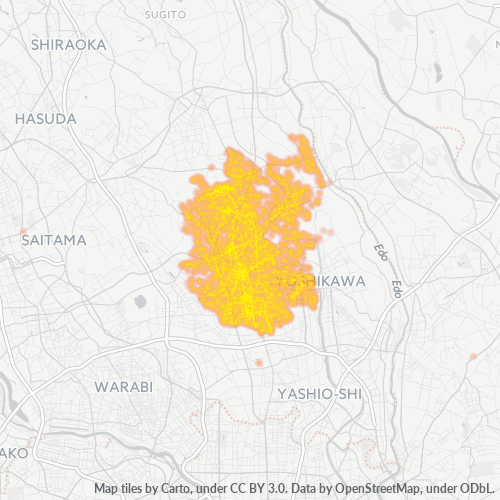Bedrijfsconcentratie in Postcode 343 - Minamisenju, Tokyo Prefecture