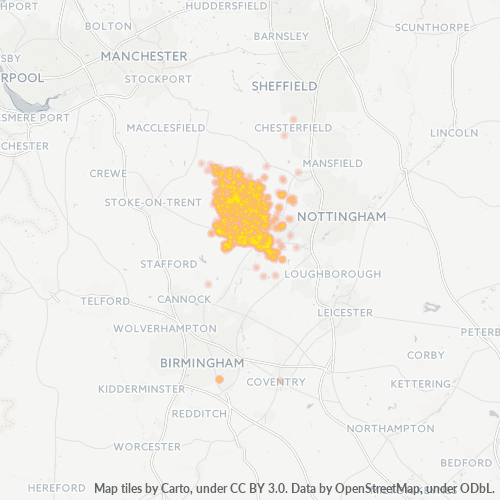 Dami ng Negosyo sa Postal Code DE6 - United Kingdom