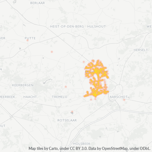 Concentrazione delle imprese in Codice Postale 3130 - Belgio
