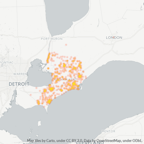 Bedrijfsconcentratie in Postcode N0P - Ontario