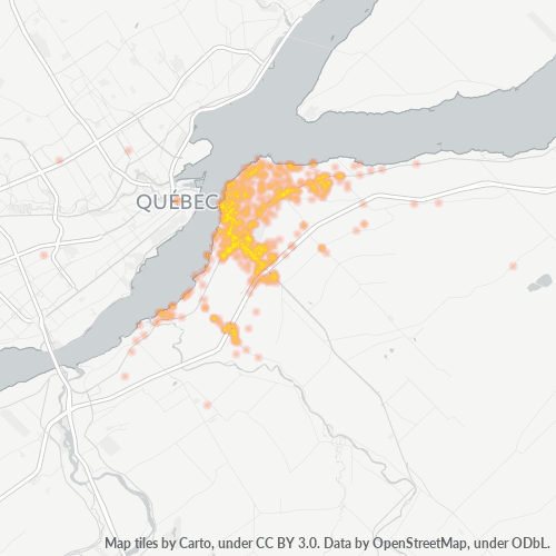 Bedrijfsconcentratie in Postcode G6V - Lévis, Quebec (provincie)
