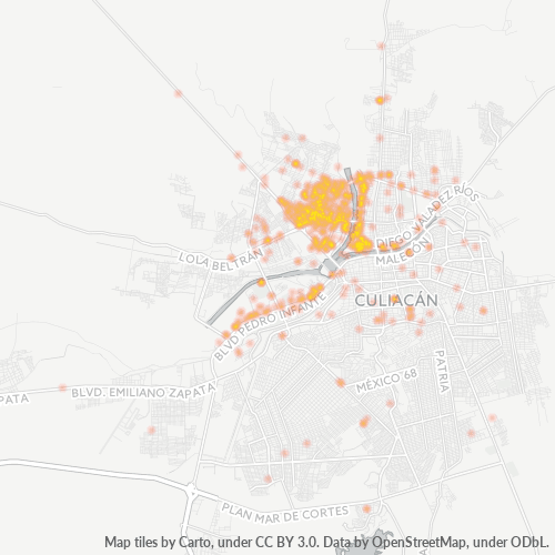 Verksamhetskoncentration i Postnummer 80020 - Culiacán, Sinaloa