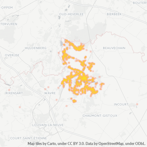 Bedrijfsconcentratie in Postcode 1390 - België