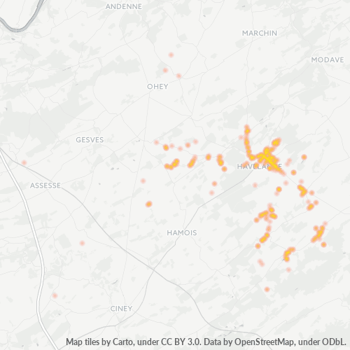Bedrijfsconcentratie in Postcode 5370 - België